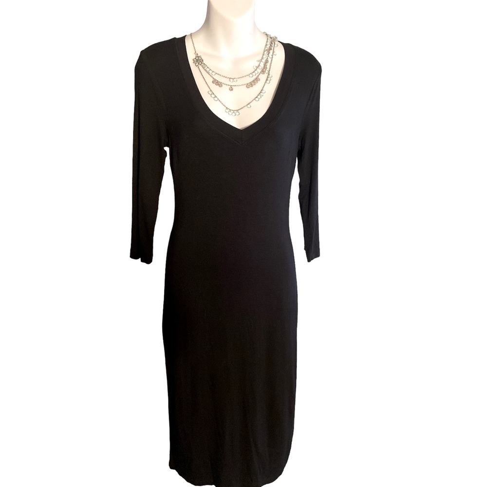 Trina Turk V-Neck Black Fitted Dress